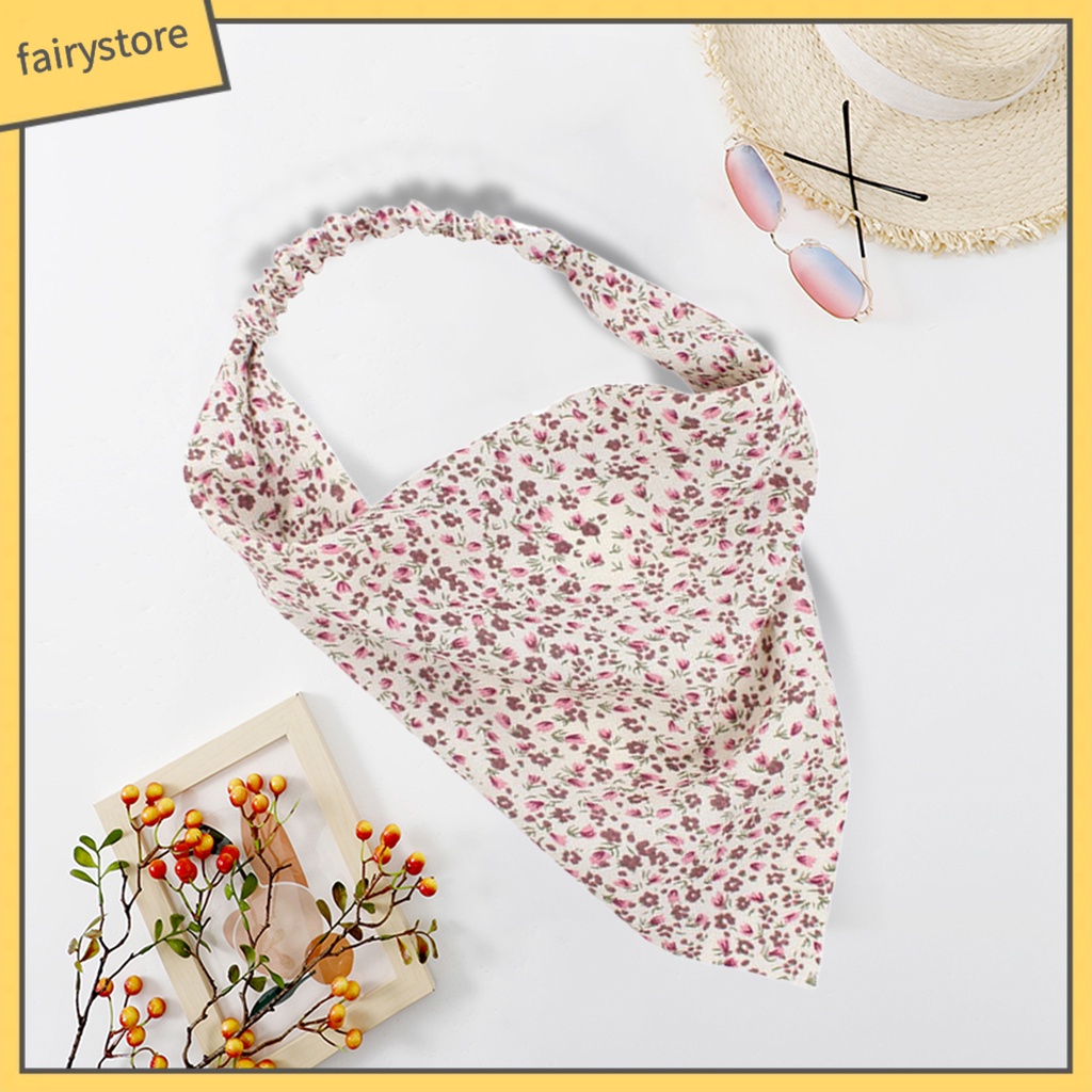 Băng Đô Cài Tóc Co Giãn Bằng Polyester In Họa Tiết Hoa Thời Trang Mùa Hè Cho Nữ