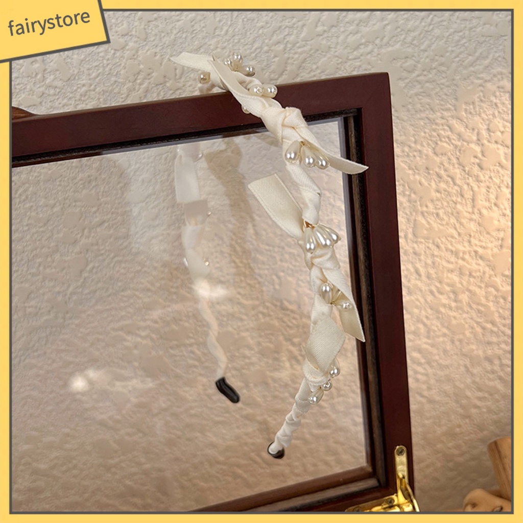 Băng Đô Cài Tóc Đính Ngọc Trai Nhân Tạo Chống Trượt Cho Nữ