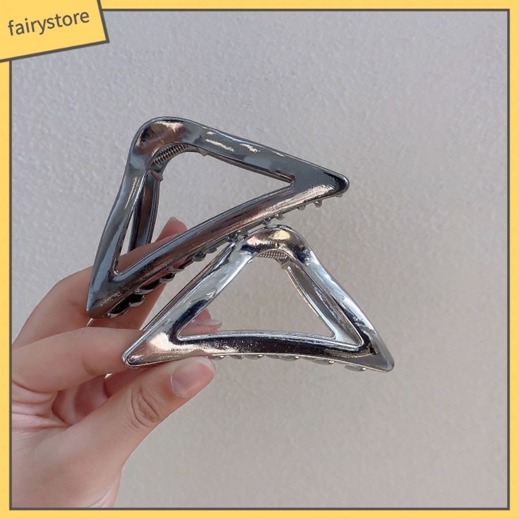 Kẹp Tóc Hình Răng Tam Giác Bằng Kim Loại Màu Trơn