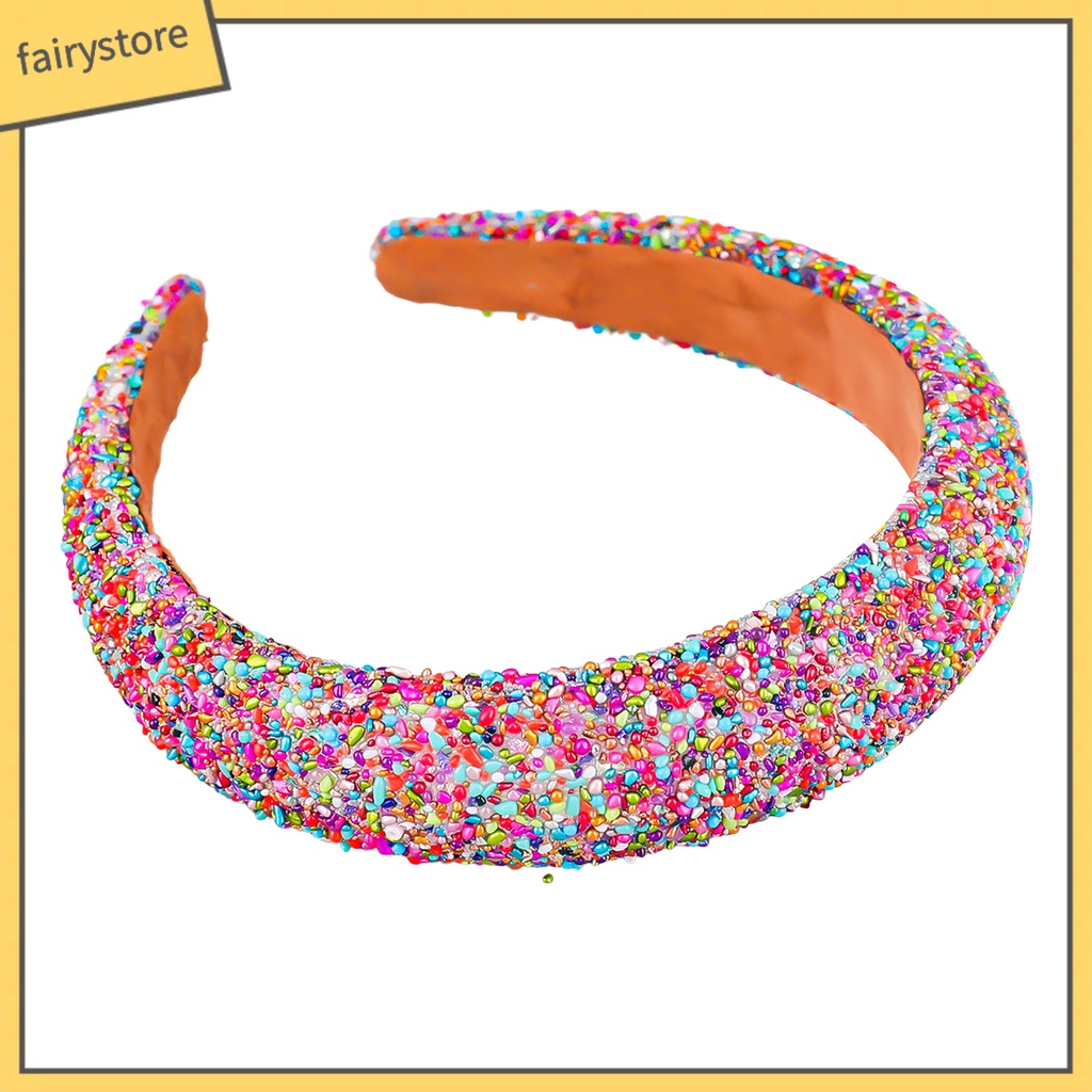 Băng Đô Cài Tóc Đính Đá Ngọc Trai Nhân Tạo Co Giãn Chống Trượt Phong Cách Cổ Điển Thời Trang Cho Nữ