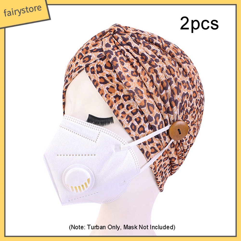 Set 2 Mũ Turban In Họa Tiết Cầu Vồng Thời Trang Nữ