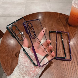 Ốp Điện Thoại PC Cứng Siêu Mỏng Trong Suốt Mạ Viền Dành Cho Samsung Galaxy Z Fold 4 Fold 3 Fold 4 3 Zold 4 5G