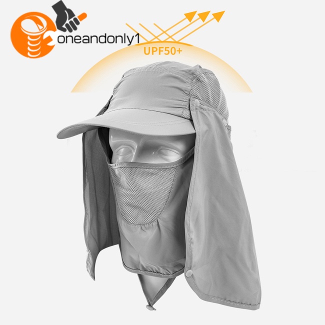 Mũ Chống Nắng Uv Bảo Vệ 360 Độ Nhanh Khô Kèm Tấm Che Mặt Và Cổ Tiện Dụng Thời Trang Mùa Hè Cho Nam Và Nữ