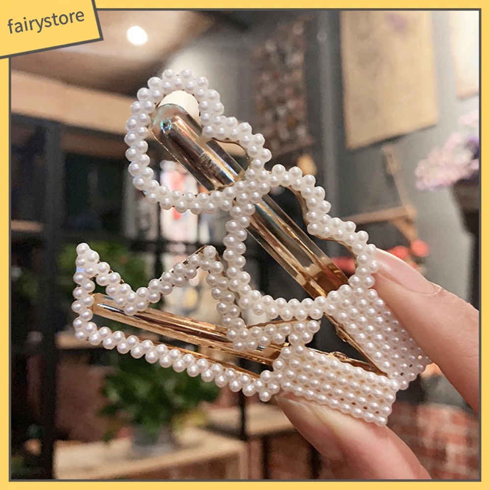 Kẹp TóC HìNh Nơ / TráI Tim ĐíNh NgọC Trai Giả Dễ Thương Cho Nữ