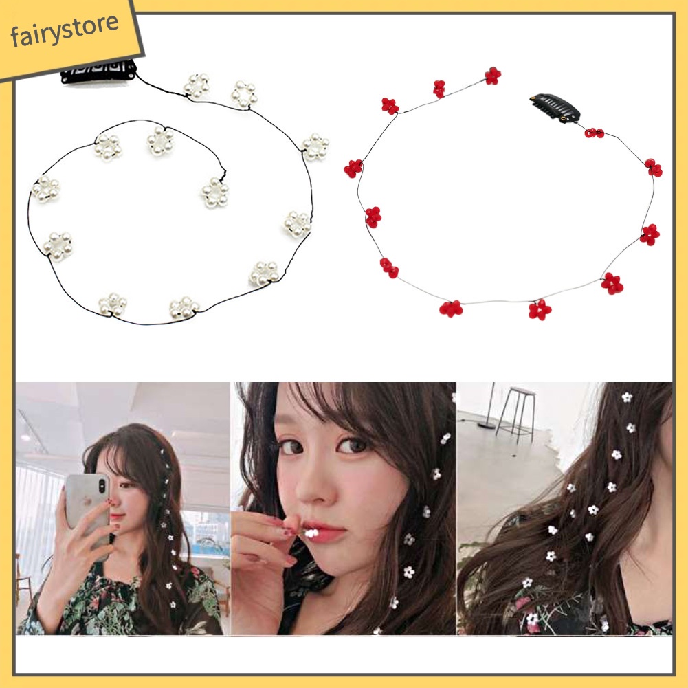 Lược Cài Tóc Vô Hình Họa Tiết Hoa Xinh Xắn Cho Nữ