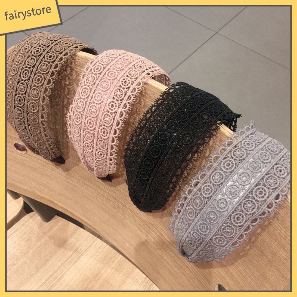 Băng Đô Len Đan Rộng Vành Màu Trơn Cho Nữ