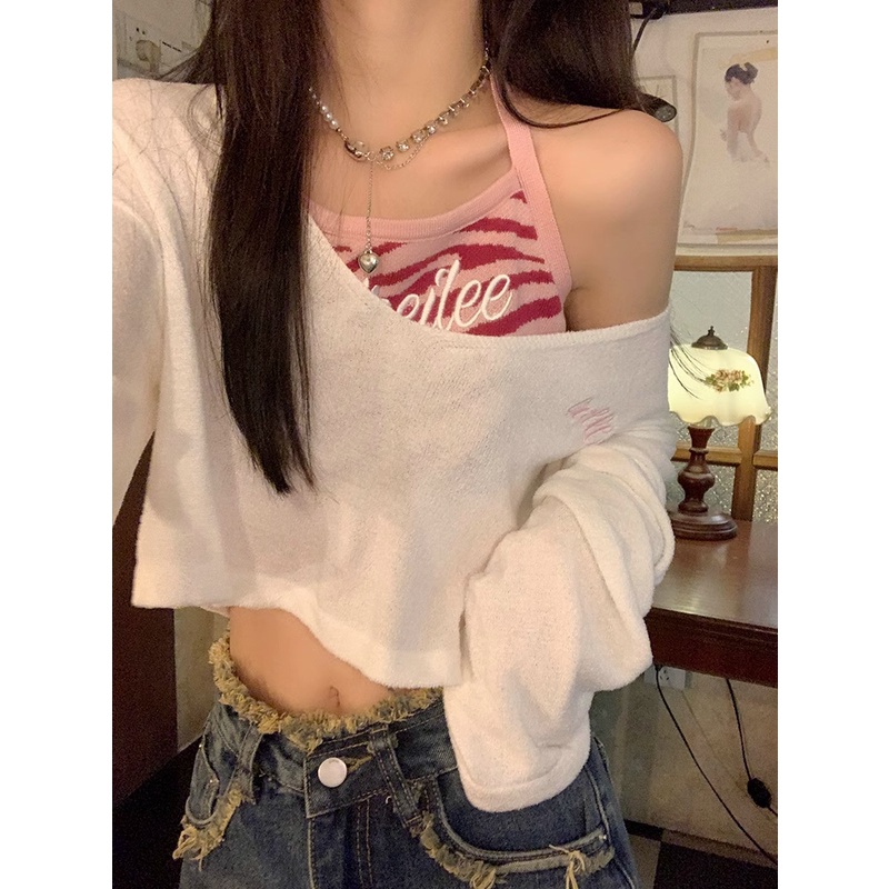 Áo Hai Dây Ngắn In Họa Tiết Thời Trang Mùa Hè 2023 Cho Nữ