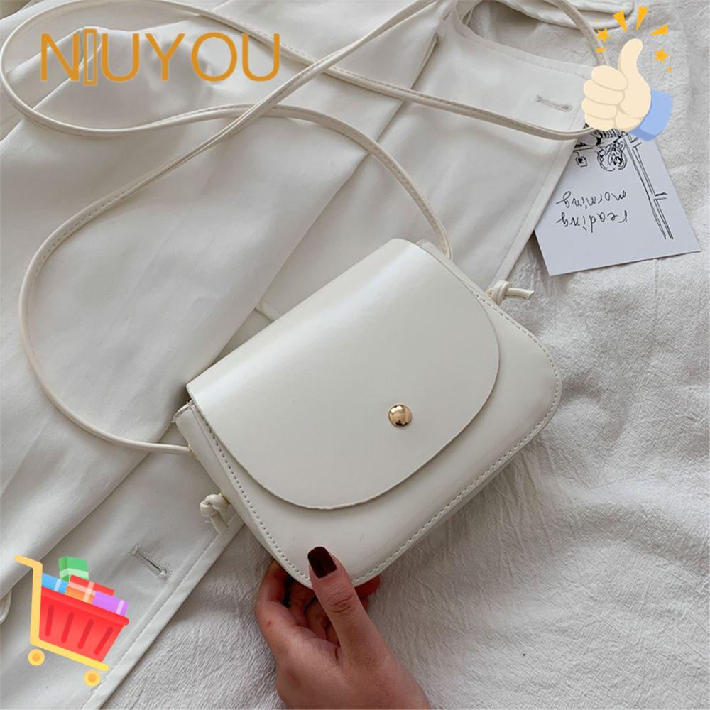 Túi Xách Da PU Đeo Vai Màu Trơn Thời Trang Cho Nữ