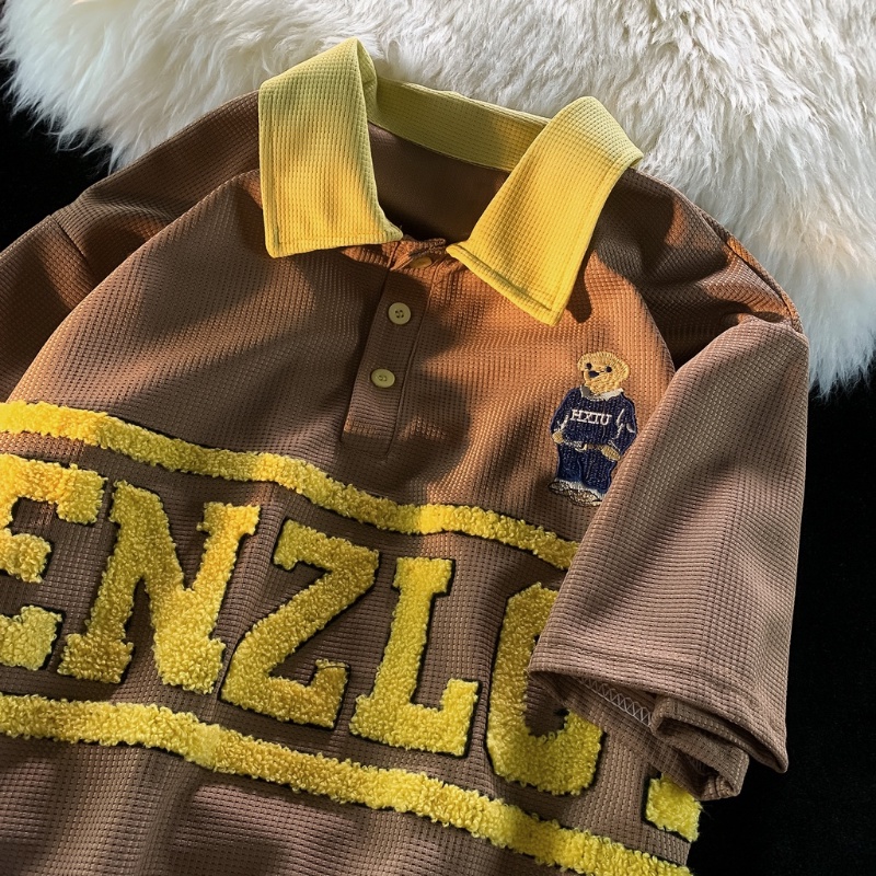 Áo Thun Polo Tay Ngắn In Chữ Phong Cách Hong Kong Thời Trang Mùa Hè Cho Nam