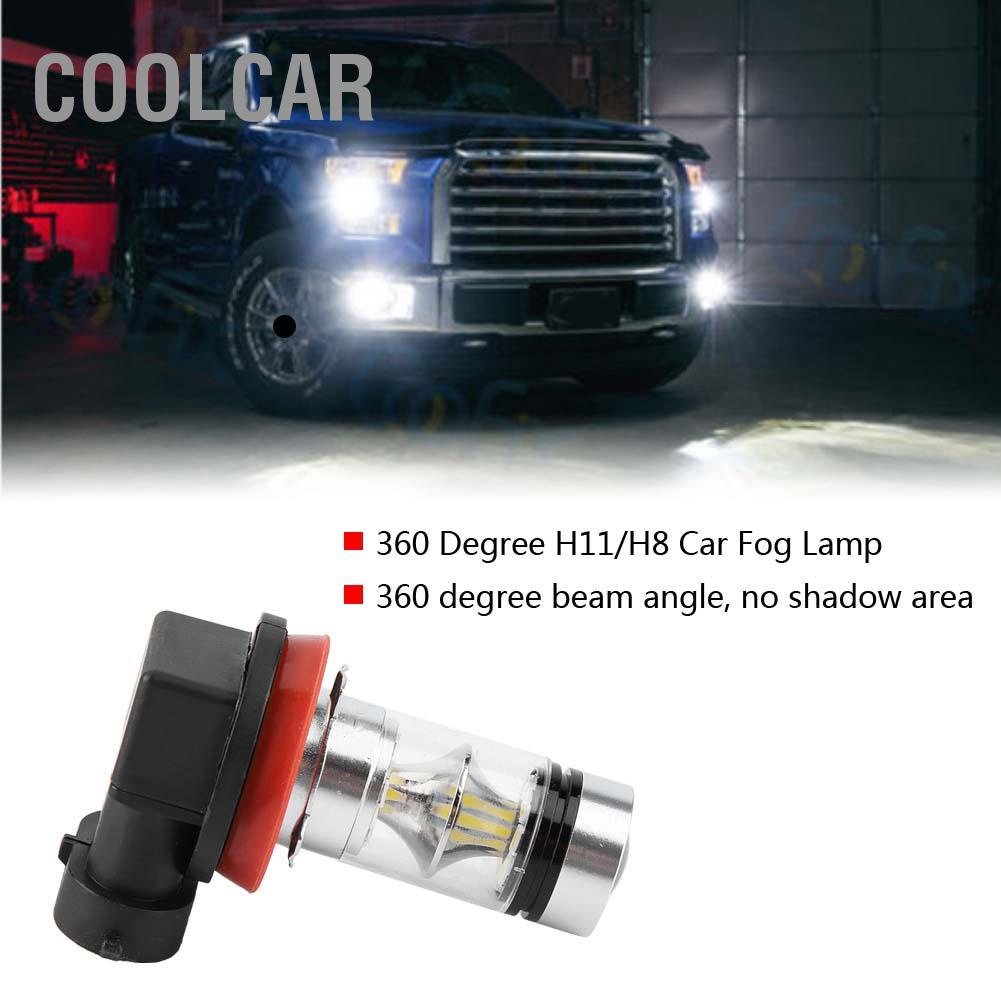 CoolCar H11 H8 Đèn sương mù 100W 20LEDs ô tô Bóng đèn pha màu trắng