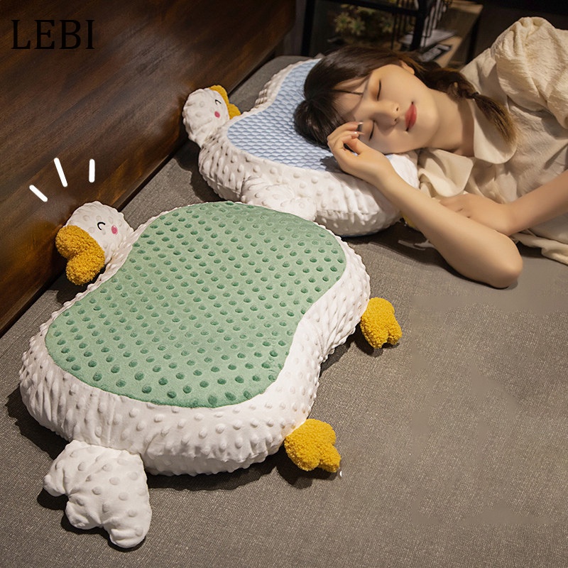 Gối cotton Hai Mặt Hình Mèo Đậu Băng Chậm Đàn Hồi Chậm Cho Trẻ Em Mùa Hè Có Thể Tháo Rời