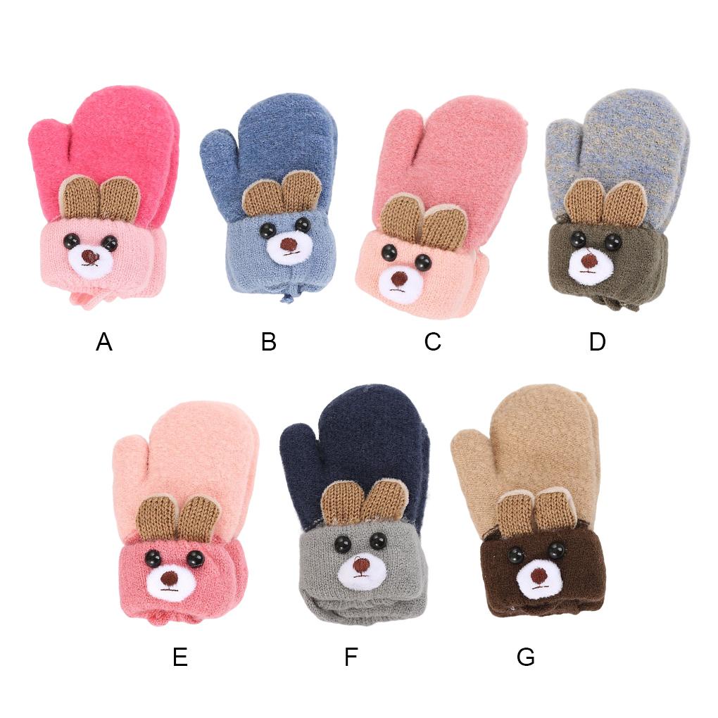 Găng Tay Len Co Giãn Họa Tiết Hoạt Hình Dễ Thương Cho Bé 0-3 Tuổi