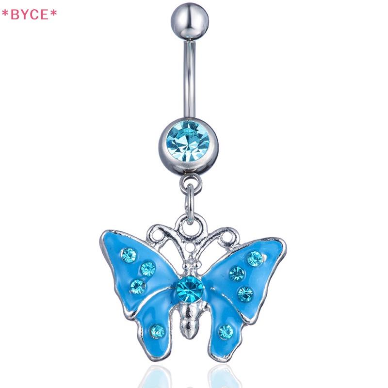 Khuyên Rốn Hình Bướm Bằng Thép Không Gỉ Đính Đá Thời Trang Sáng Tạo Cho Nữ Mới