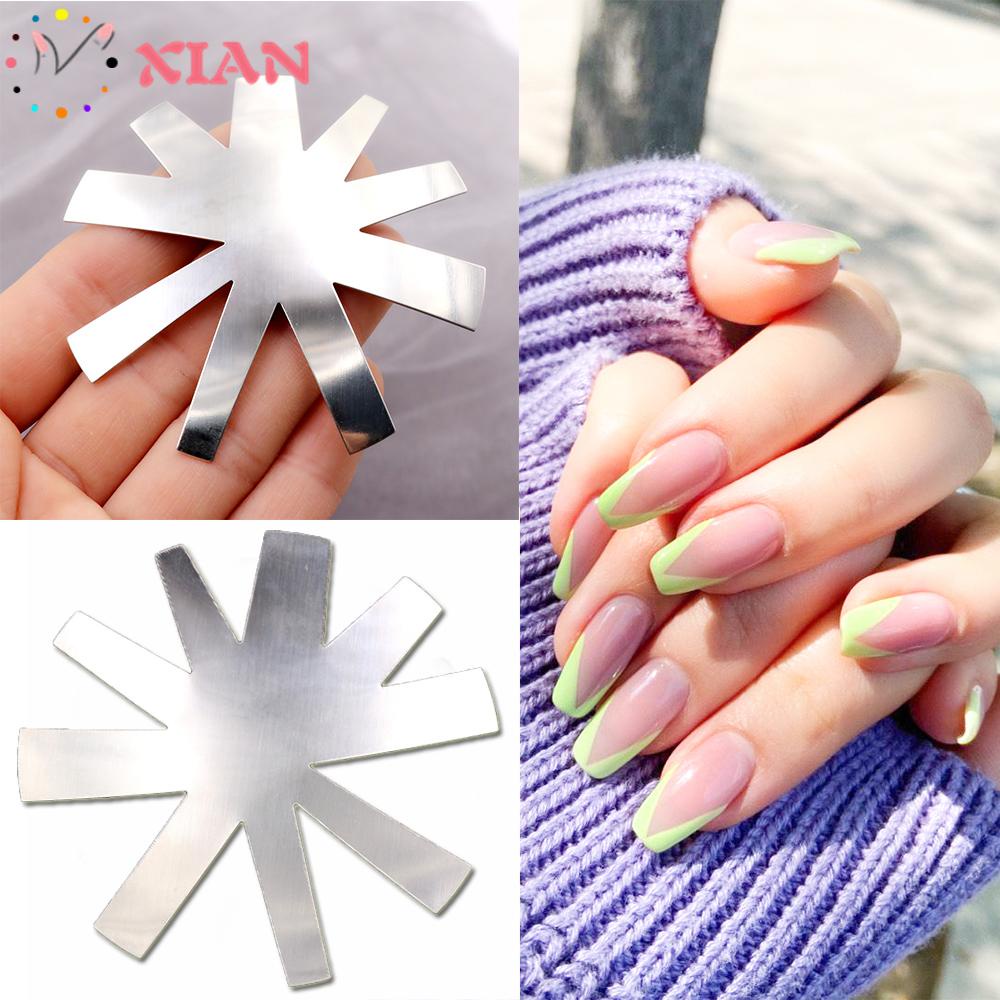 Xiantin Móng Tay Acrylic Cắt Đường Viền Chữ V Màu Hồng Trắng Nóng Bỏng Kiểu Pháp Dễ|Vòng Đeo Tay Nhiều Màu Sắc