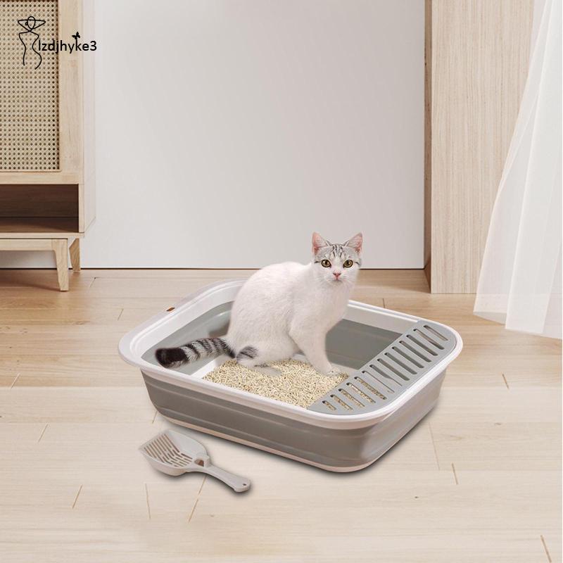 [lzdjhyke3] Hộp Đi Vệ Sinh Bán Nguyệt Gấp Lại Được Nhỏ Gọn Cho Thú Cưng Đi Du Lịch