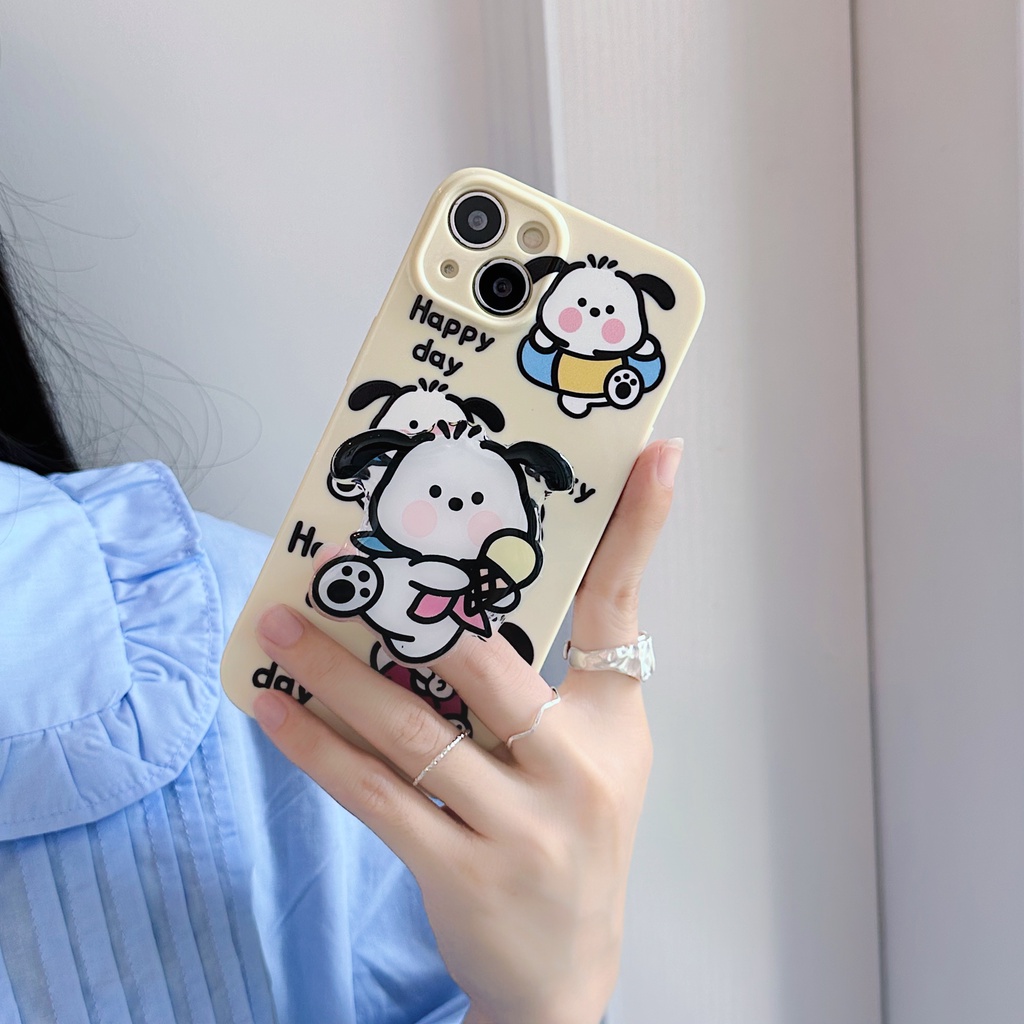 Ốp Điện Thoại TPU Dẻo Họa Tiết Hoạt Hình Chú Chó Tai To Dễ Thương Cho iPhone 13 12 11 Pro Max 14 Plus