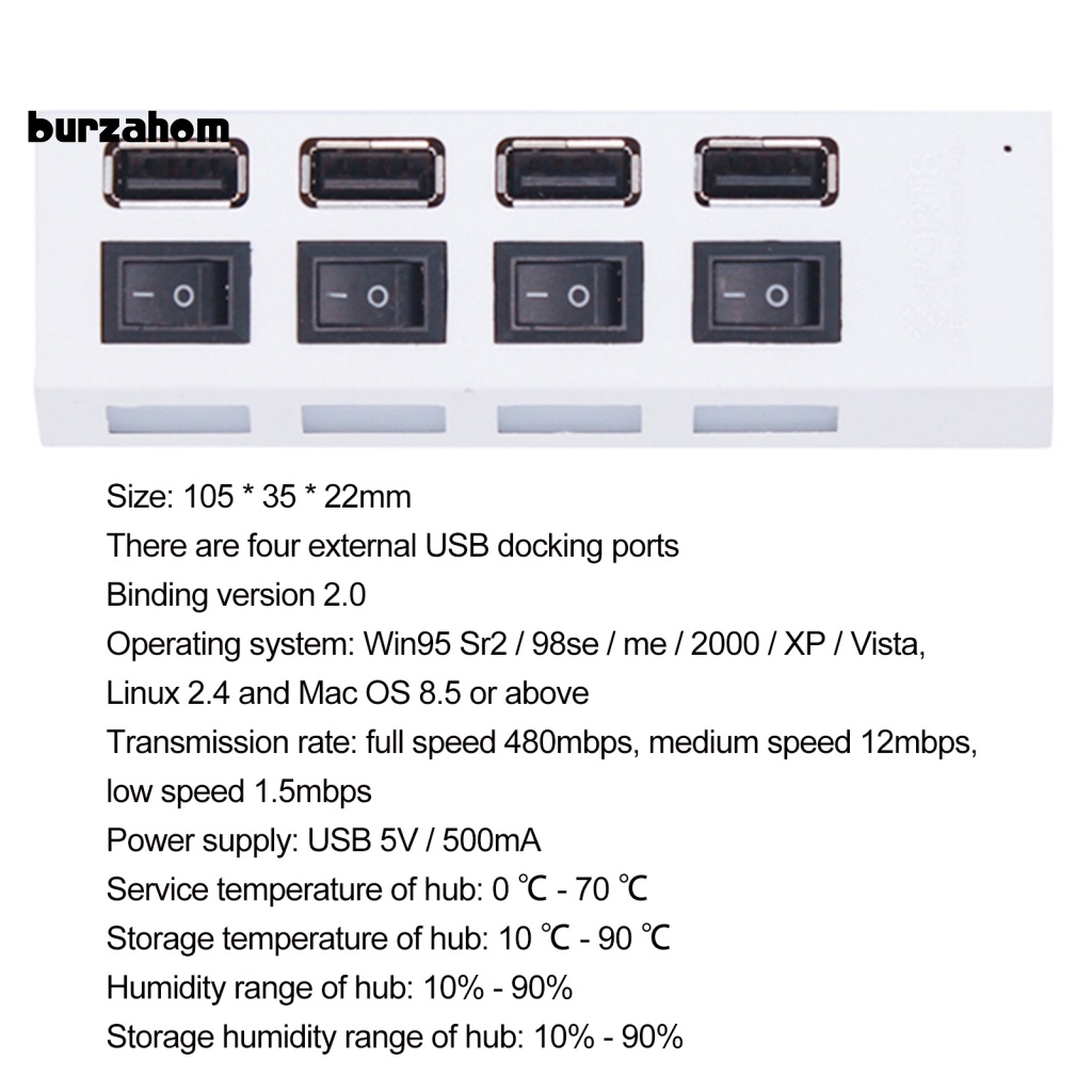 Bộ Chia Cổng USB 2.0 Đa Năng Cho Máy Tính