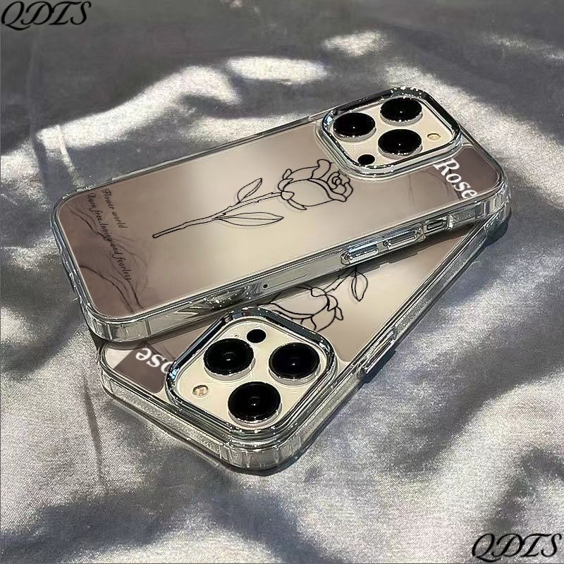 ✅Ốp Điện Thoại Mềm Chống Sốc Họa Tiết Hoa Hồng Màu Gradient Cho Iphone 11 13max7814pro / plus 12