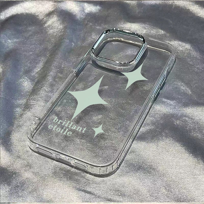 ✅Ốp Điện Thoại Mềm Chống Sốc Họa Tiết Ngôi Sao Màu Trắng Cho Iphone 711iphone12 8In 13 plus14pro max QTTH
