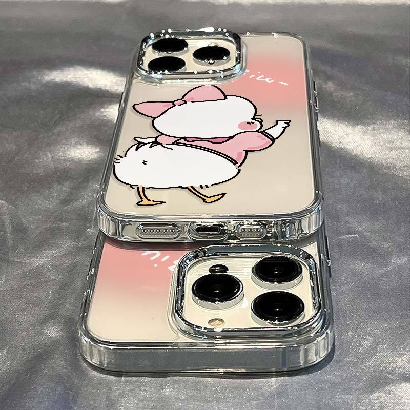 ✅Ốp Điện Thoại Dẻo Họa Tiết Chú Vịt / Hồng Dễ Thương Chống Sốc Cho Iphone max13 11714pro plus8iPhone12 PZQS