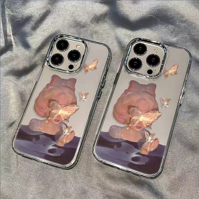 ✅Ốp Điện Thoại Mềm Chống Sốc Họa Tiết Bướm Đơn Giản Cho Iphone 13 / 7In Style plus118 14pro maxxs 12 R5GS