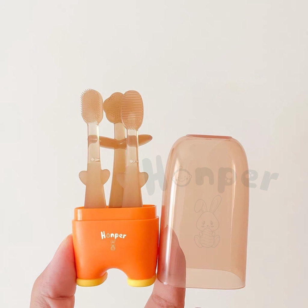 Bàn chải rơ lưỡi silicon Honper đa năng 3 trong 1