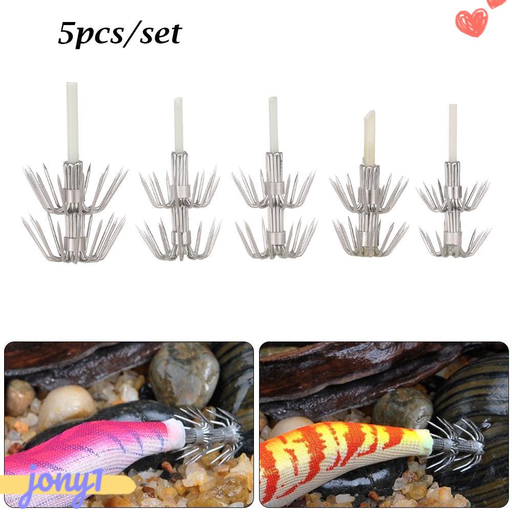 Bộ 5 Linh Kiện Điện Tử Joye 2.0 2 Cái# 2.5# 3.0# 3.5# 4.0# Mồi Câu Cá Giả Hình Bạch Tuộc Bằng Gỗ Hai Lớp Phát Sáng