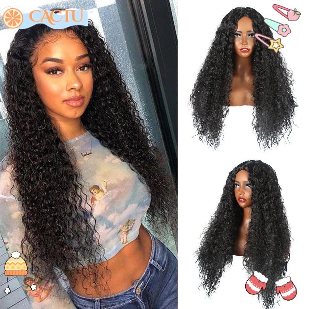 CACTU Bộ Tóc Giả Kiểu Xoăn Dài Dày Dặn Thời Trang Dành Cho Nữ
