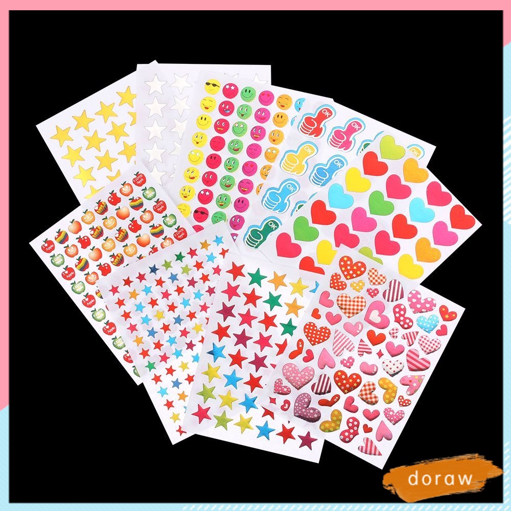 Bộ 10 Miếng Dán Hình Mặt Cười Dùng Trang Trí Album Ảnh