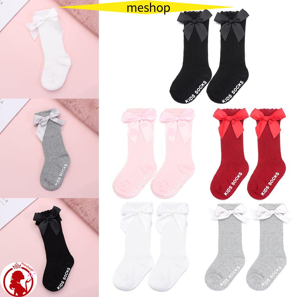 1 Đôi Tất Cotton Phối Ren Thắt Nơ Dành Cho Bé Gái