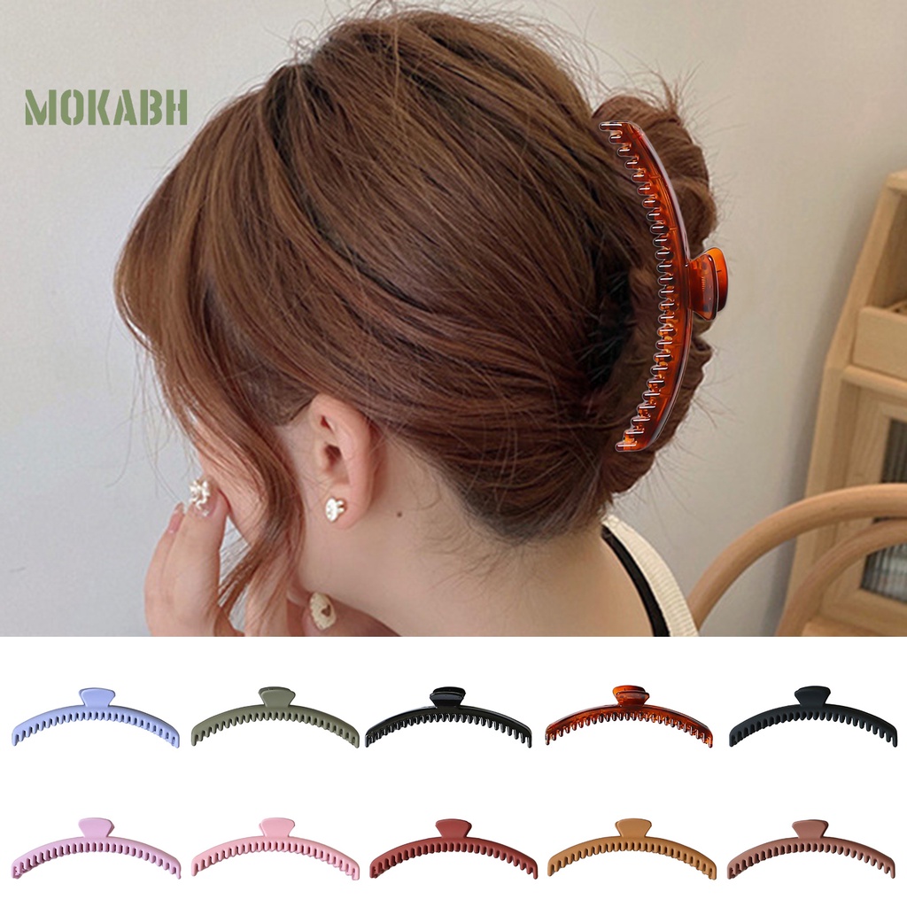 Kẹp Tóc Dạng Cong Hình Cá Mập Màu Trơn Chống Trượt