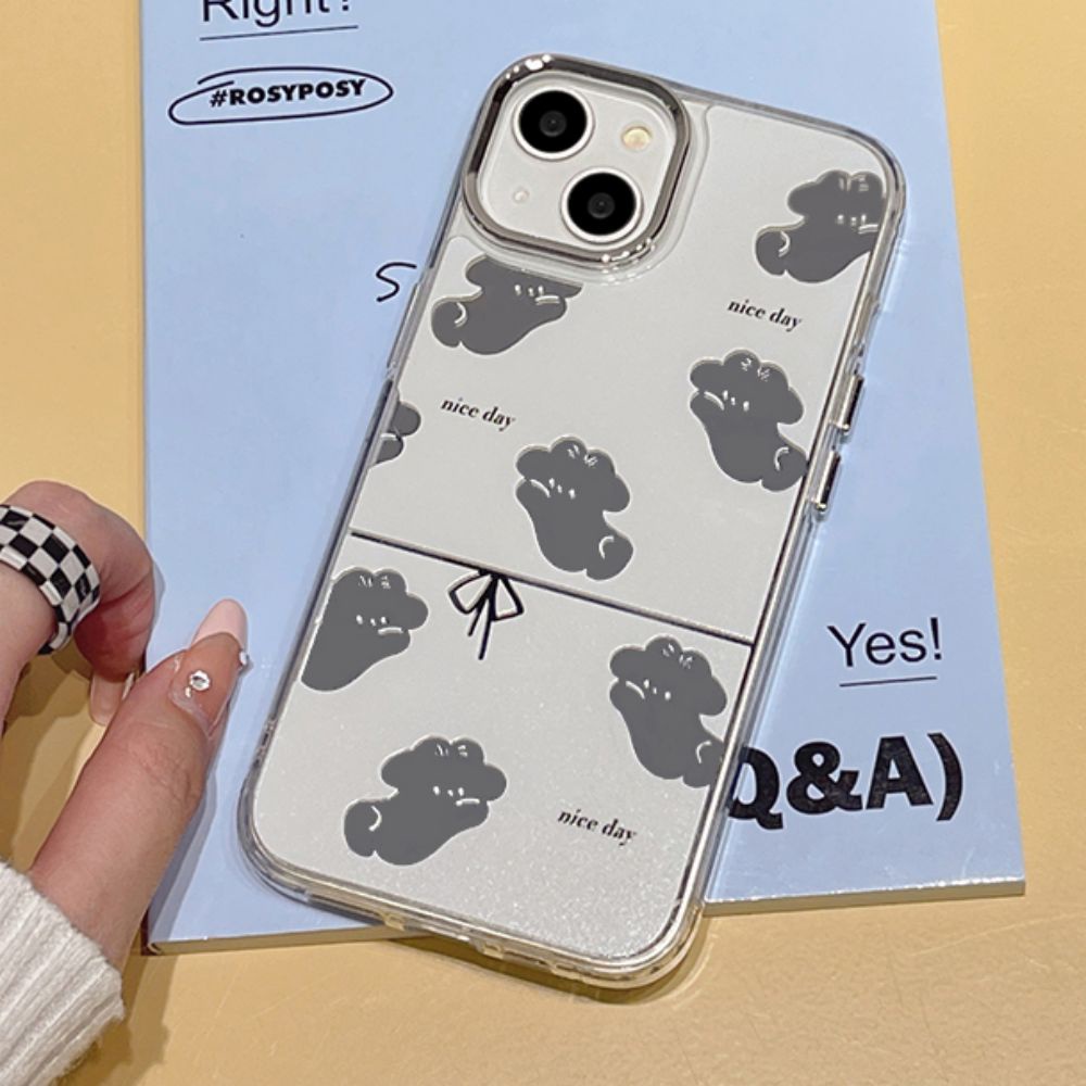 Ốp Điện Thoại TPU Mềm Chống Sốc Tráng Gương Họa Tiết Cún Hoạt Hình Cho IPhone 11 14 13 12 Pro Max