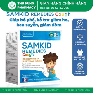 Siro ho Samkid Remedies Cough bổ phế, hỗ trợ giảm ho, đờm, rát họng 12 gói x 10mL - Nhà thuốc Thu Dung