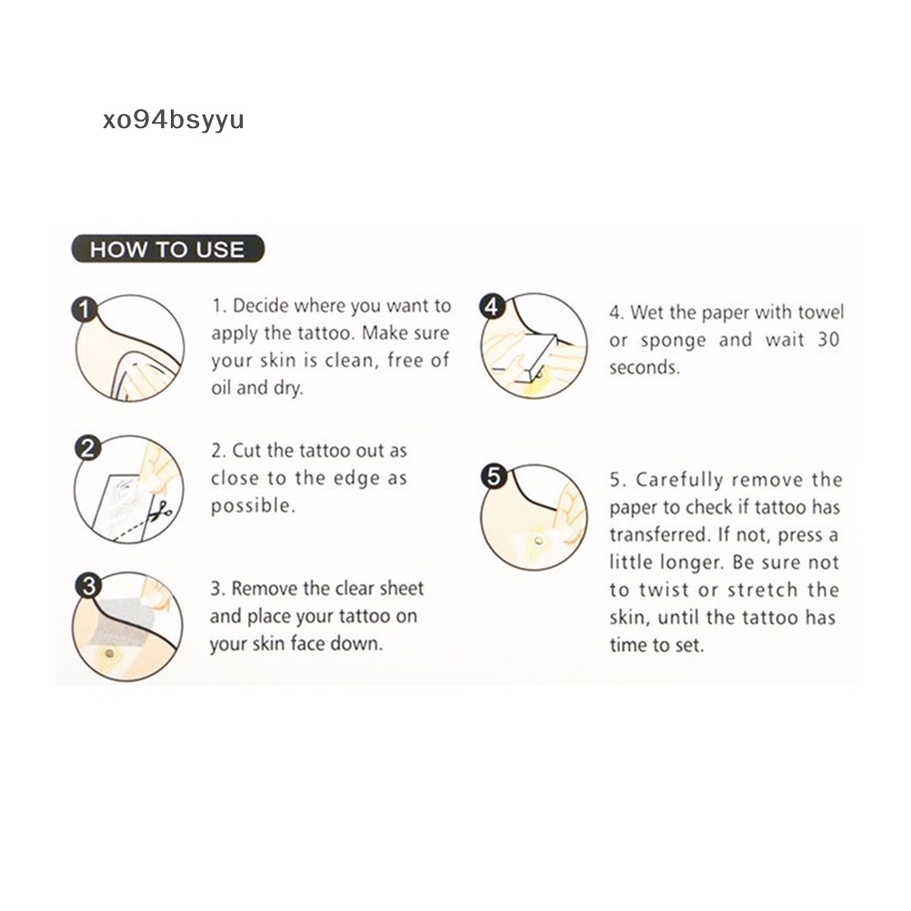 Hình Xăm Dán Tạm Thời Xo94Bsyu Chống Thấm Nước Thiết Kế Thời Trang