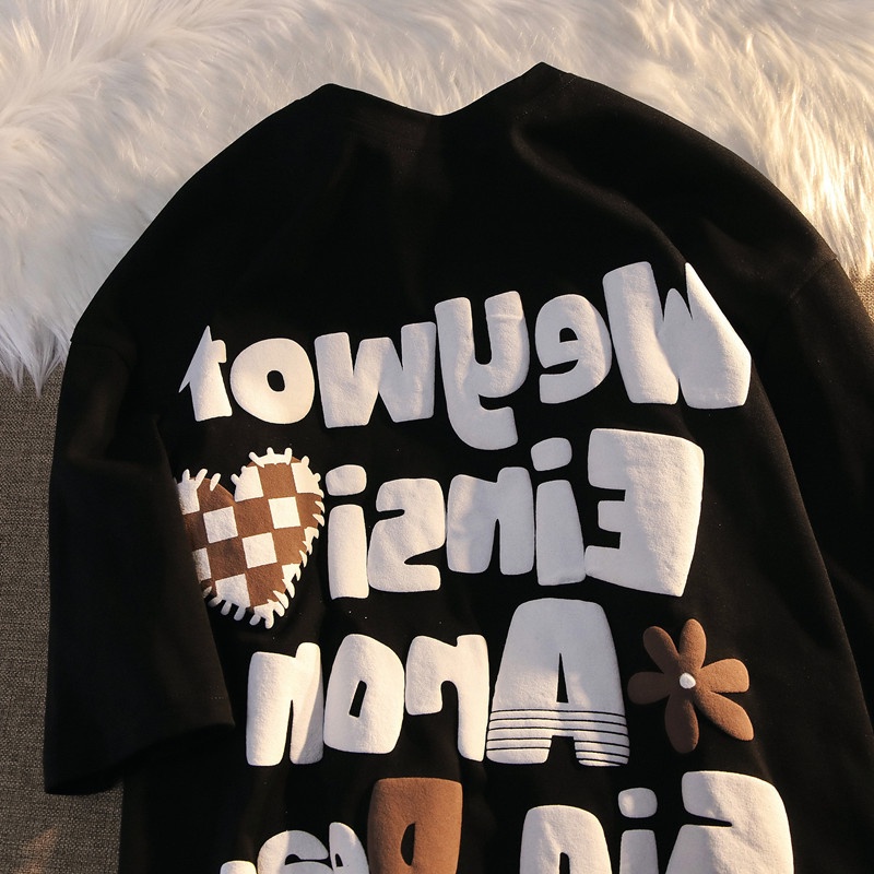 Áo Thun Tay Ngắn Dáng Rộng Phong Cách Hip Hop Âu Mỹ Thời Trang Mùa Hè Cho Cặp Đôi