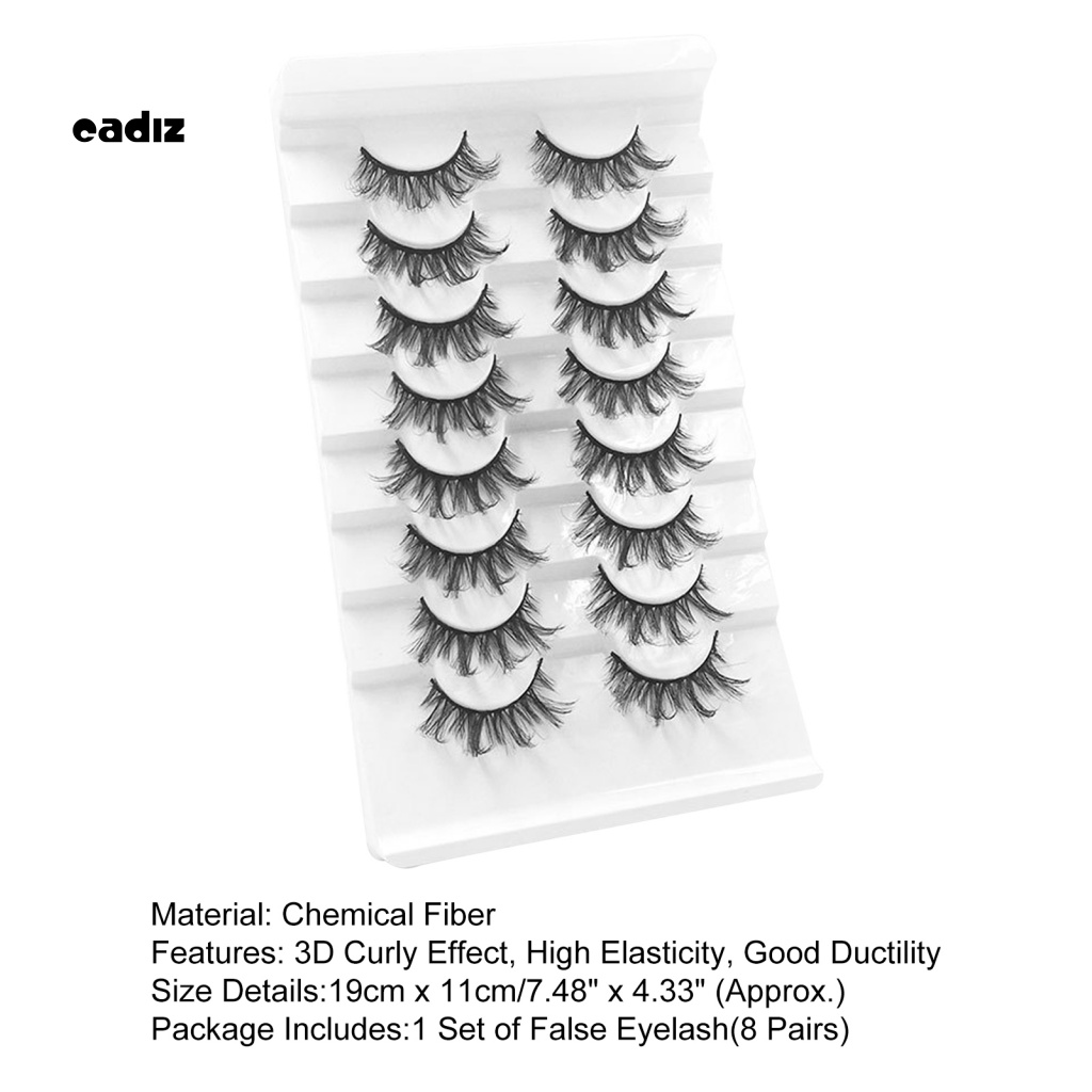 Bộ 8 Cặp Lông Mi Giả 3D Bề Mặt Mịn Handmade Không Để Lại Dấu Vết