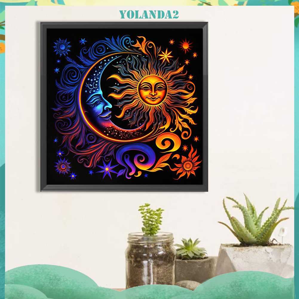 Tranh Đính Đá Kim Cương Toàn Bộ 5D DIY Hình Vẽ Trăng Sao