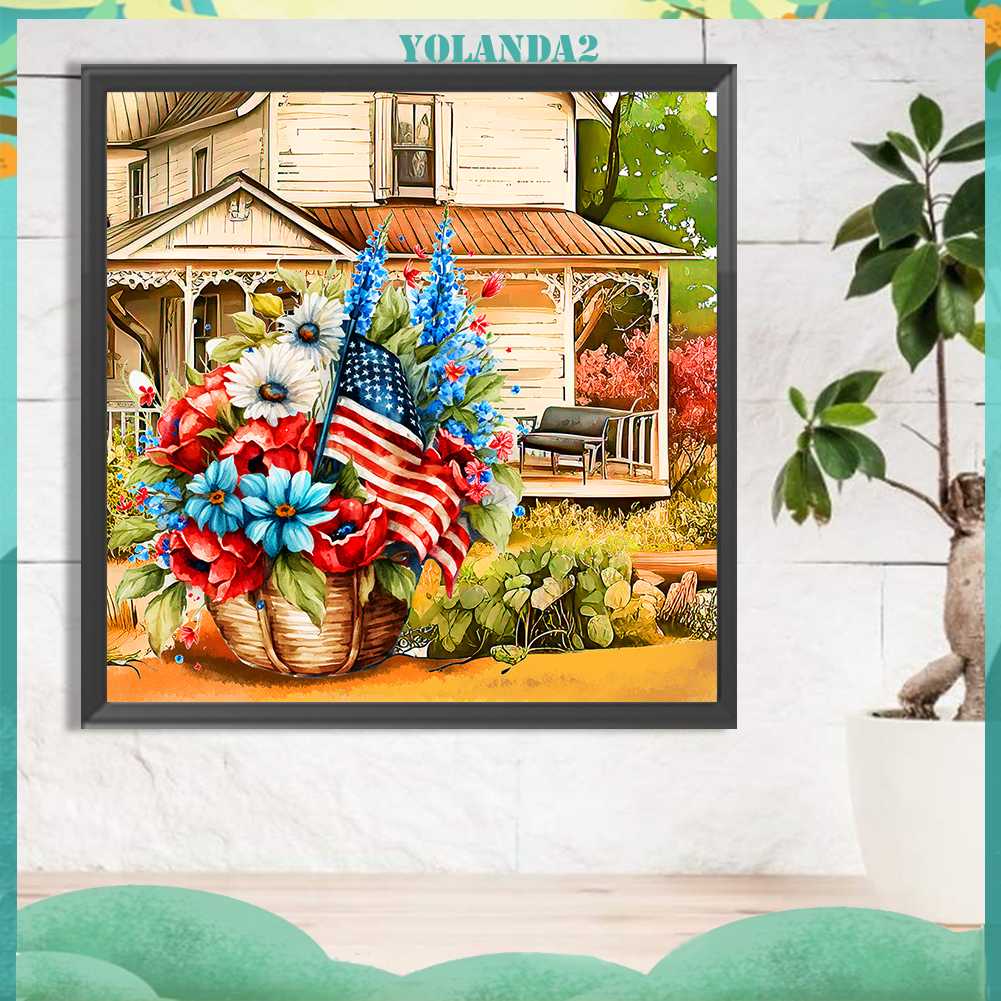 Tranh Đính Đá Kim Cương Toàn Bộ 5D DIY Hình Vẽ Hoa Trang Trí Nhà Cửa