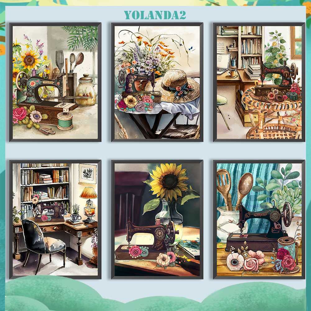 Tranh Đính Đá Kim Cương Toàn Bộ 5D DIY Hình Vẽ Máy May