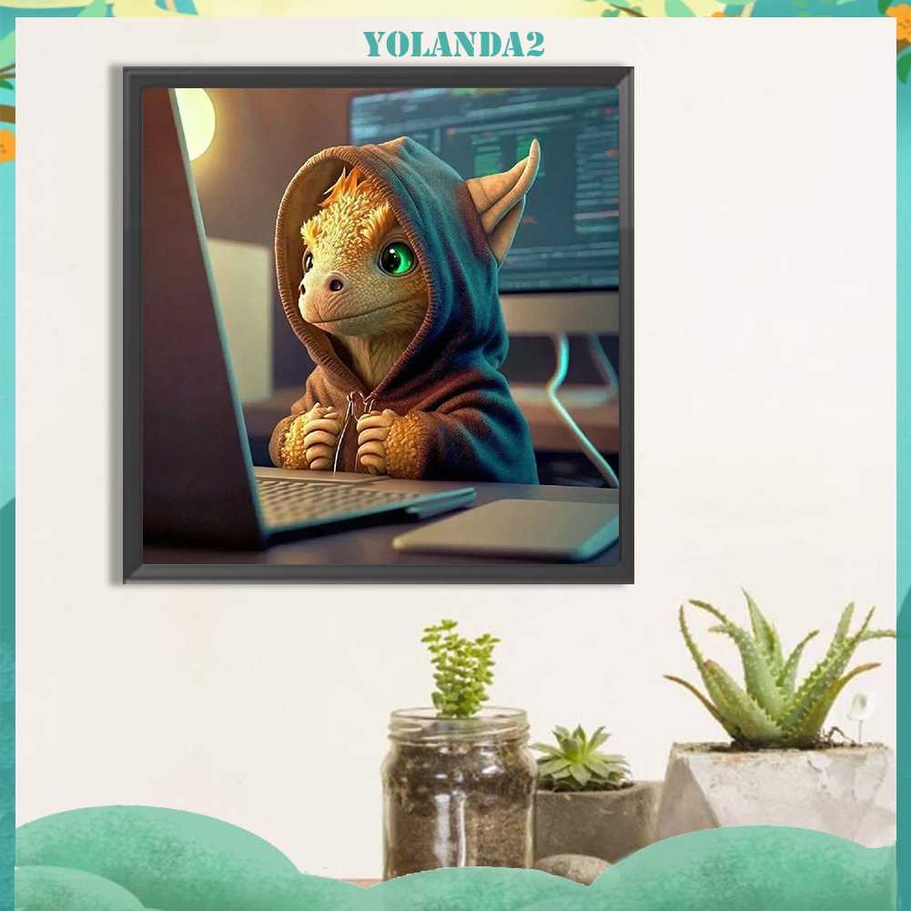 Tranh Đính Đá Kim Cương Toàn Bộ 5D DIY Hình Vẽ Khủng Long