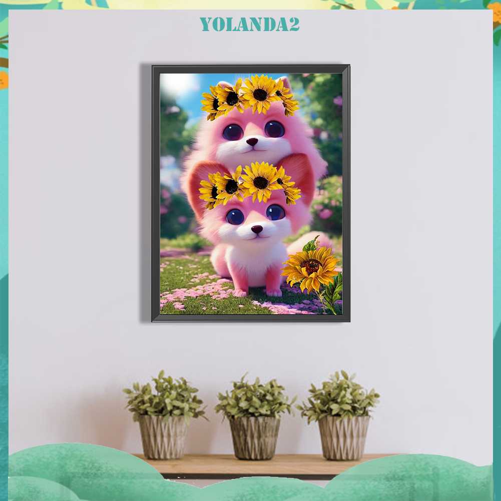 Tranh Đính Đá Kim Cương Toàn Bộ 5D DIY Hình Vẽ Chó Trang Trí Nhà Cửa