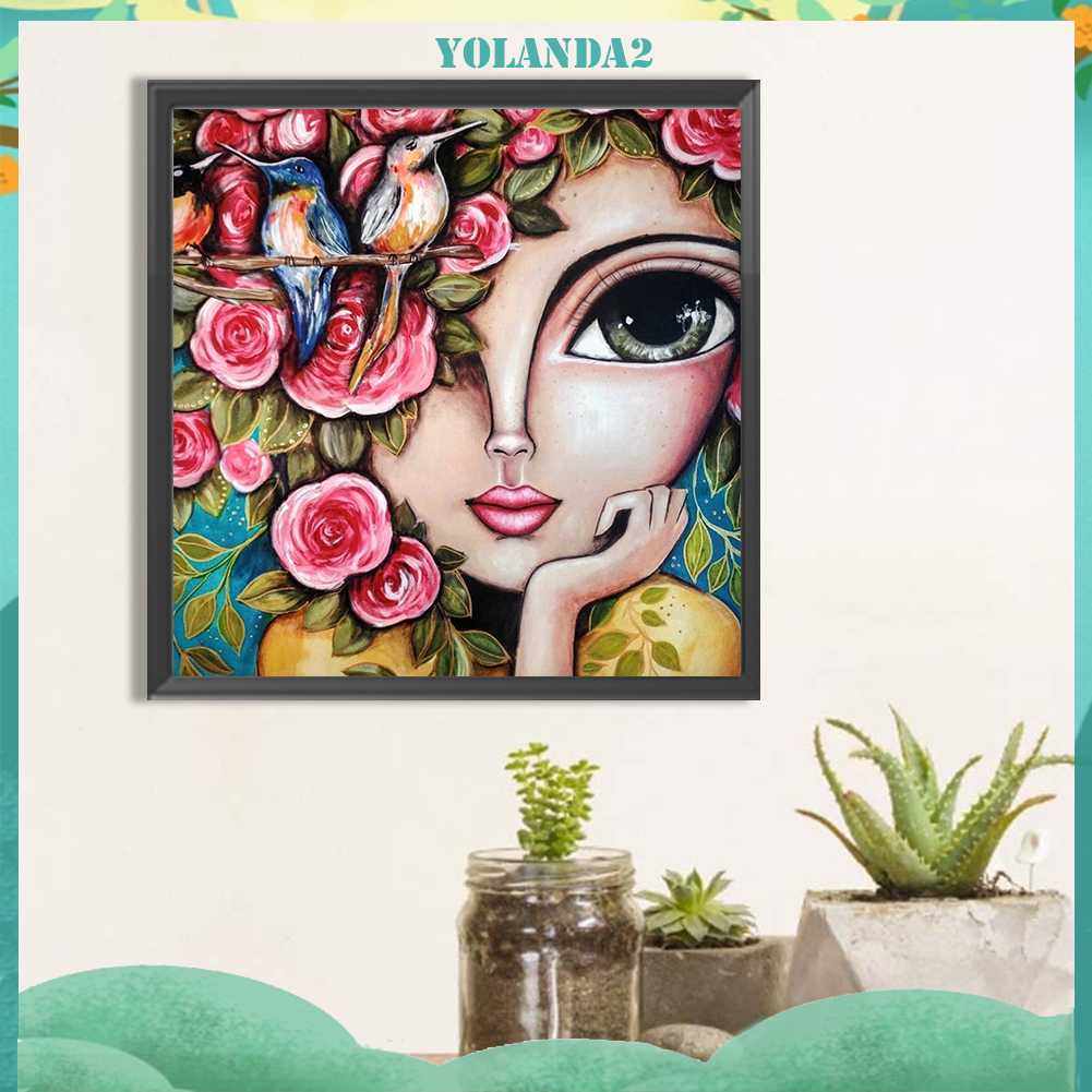 Tranh Đính Đá Kim Cương Toàn Bộ 5D DIY Hình Vẽ Cô Gái Trang Trí Nhà Cửa