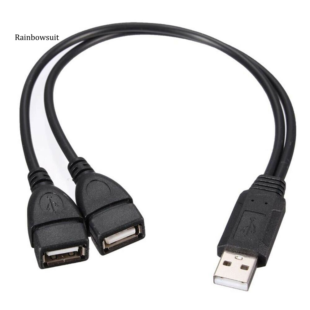 Set 2 Dây Cáp Nối Dài Chữ Y Chuyển Đổi USB 2.0 A Male Sang 2 Female