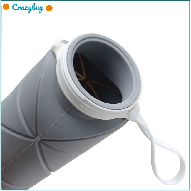 Cr Bình Nước 600ml Có Thể Gấp Gọn Chống Tràn Tiện Dụng Mang Theo Du Lịch Cắm Trại