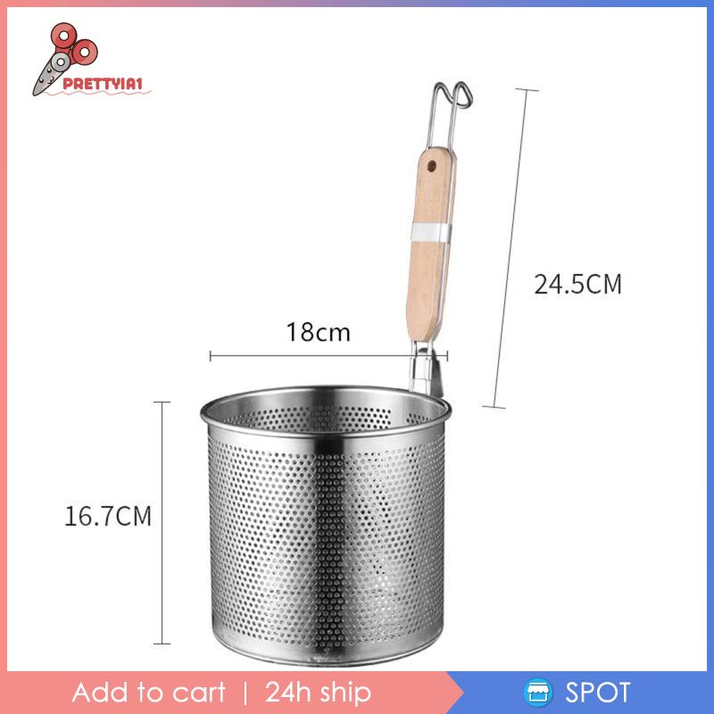 1 Rổ Lưới Bằng Thép Không Gỉ Dùng Chiên Mì Ý Tiện Dụng