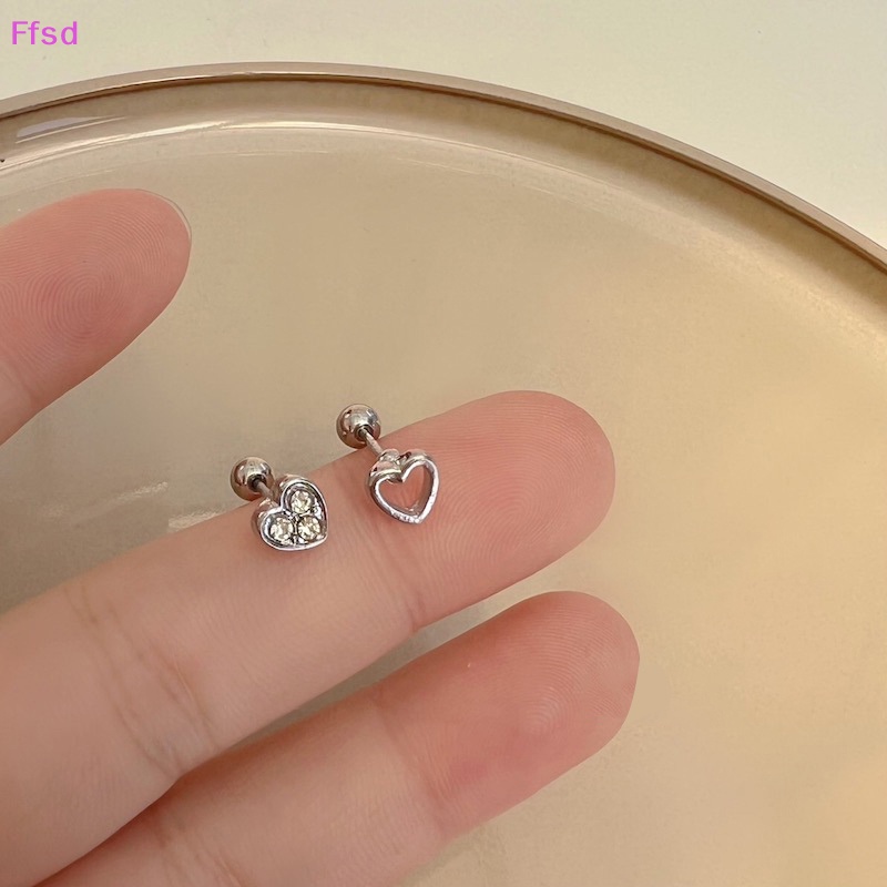 1 Đôi Khuyên Tai Hình Trái Tim Rỗng Xoắn Ốc Cho Nữ