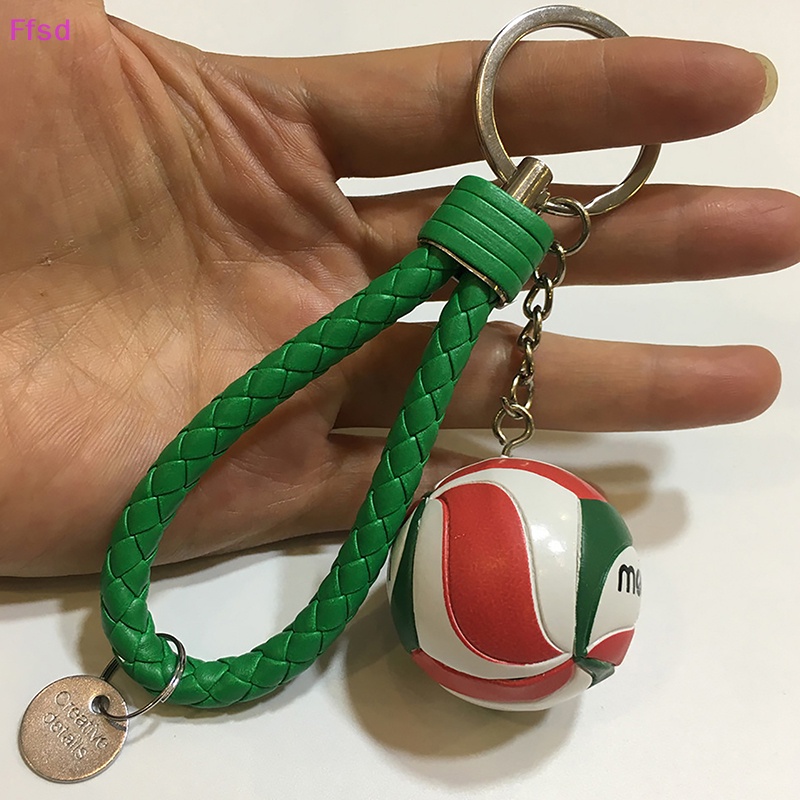 1 Móc Khóa Bóng Chuyền Da Mini Có Dây Đeo Túi Đồ Chơi