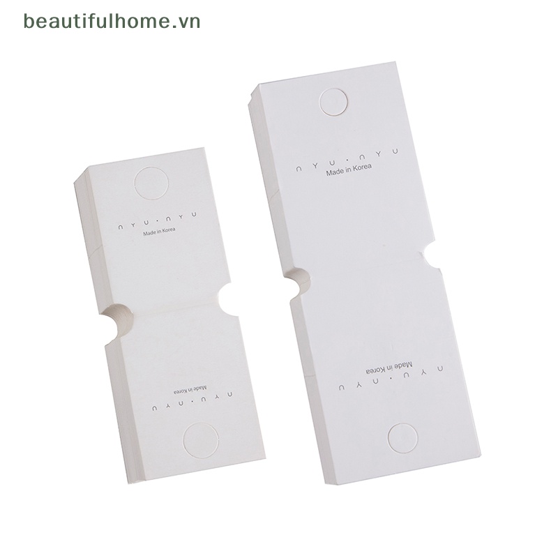 Bộ 50 Thẻ Giấy Gấp Treo Trưng Bày Trang Sức / Kẹp Tóc / Dây Chuyền / Kẹp Tóc Màu Trắng