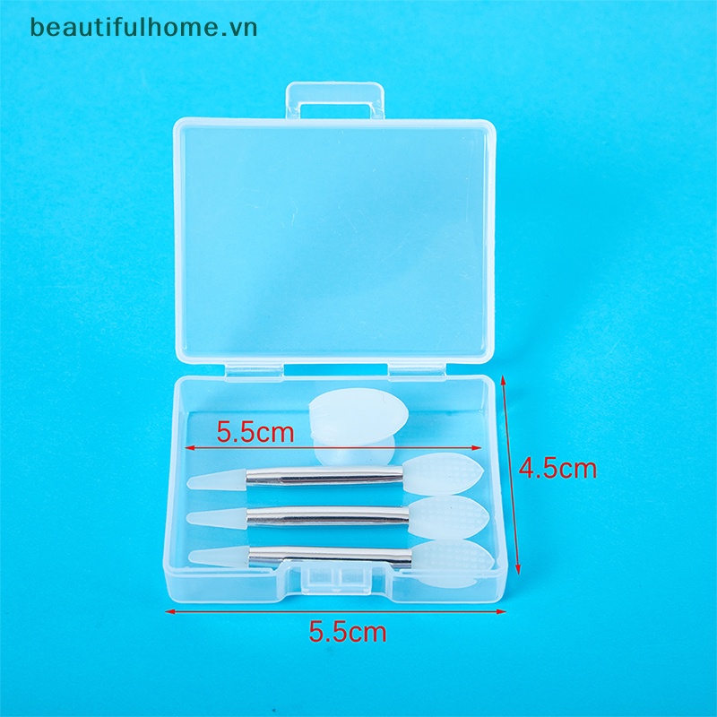 Cọ Đắp Mặt Nạ Môi Hai Đầu Silicone Với Cốc Hút Chống Bụi