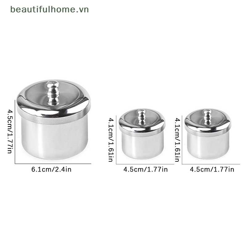Set 3 Khay Đựng Bột Làm Móng Bằng Thép Không Gỉ
